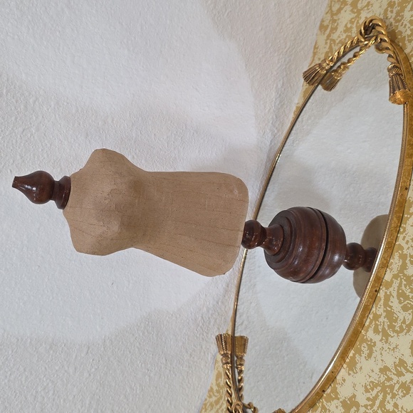 Vintage Oval Mirror vanity Tray golden color Heavy Metal - Picture 11 of 12